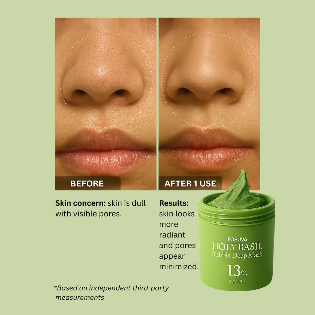 PORUVA Basil Bubble Mask