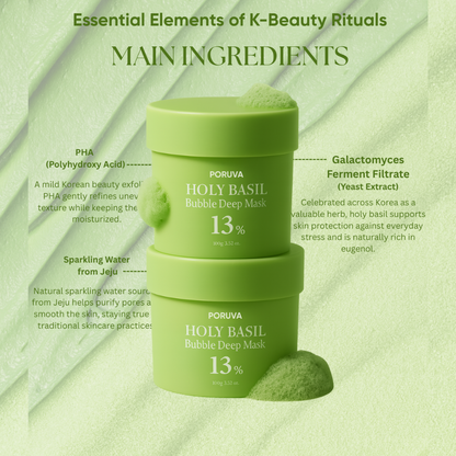 PORUVA Basil Bubble Mask